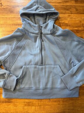 Blue Lululemon Oversized Cropped Scuba Half-Zip Hoodie Sz 6 ( L1)